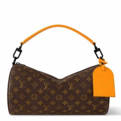 Replica Louis Vuitton Soft Polochon MM Bag Monogram Macassar Canvas M46691