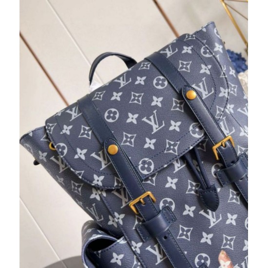 Fake Louis Vuitton Christopher MM Backpack Monogram Bleach Canvas M46805 Replica Replica Louis Vuitton Christopher MM Backpack Monogram Bleach Canvas M46805