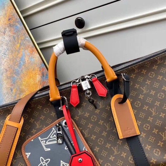 Fake Louis Vuitton Keepall Bandouliere 50 Patchwork Bag M56855 Replica Replica Louis Vuitton Keepall Bandouliere 50 Patchwork Bag M56855
