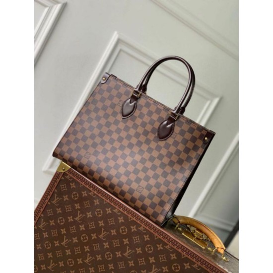 Fake Louis Vuitton OnTheGo MM Bag Damier Ebene Canvas N00065 Replica Replica Louis Vuitton OnTheGo MM Bag Damier Ebene Canvas N00065