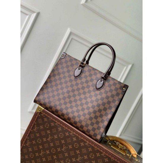 Fake Louis Vuitton OnTheGo MM Bag Damier Ebene Canvas N00065 Replica Replica Louis Vuitton OnTheGo MM Bag Damier Ebene Canvas N00065