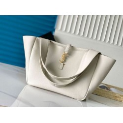 Replica Saint Laurent LE 5 A 7 Bea Tote Bag White Grained Replica Saint Laurent LE 5 A 7 Bea Tote Bag White Grained