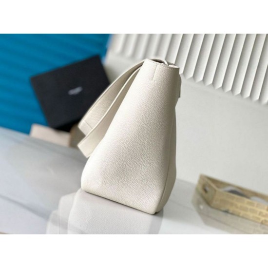 Replica Saint Laurent LE 5 A 7 Bea Tote Bag White Grained Replica Saint Laurent LE 5 A 7 Bea Tote Bag White Grained