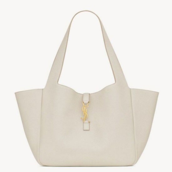 Replica Saint Laurent LE 5 A 7 Bea Tote Bag White Grained Replica Saint Laurent LE 5 A 7 Bea Tote Bag White Grained