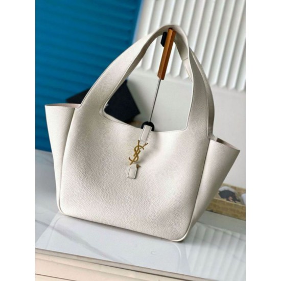 Replica Saint Laurent LE 5 A 7 Bea Tote Bag White Grained Replica Saint Laurent LE 5 A 7 Bea Tote Bag White Grained