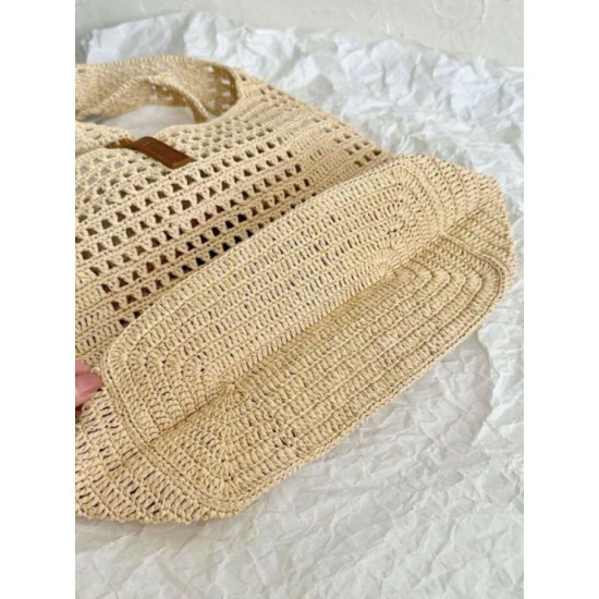 Fake Saint Laurent Le 5 A 7 Medium Tote Bag Naturel Raffia Replica Fake Saint Laurent Le 5 A 7 Medium Tote Bag Naturel Raffia Replica