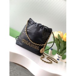 Replica Chanel 22 Mini Handbag shiny calfskin AS3980 Black