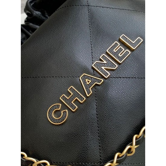 Replica Chanel 22 Large Handbag shiny calfskin AS3260 Black