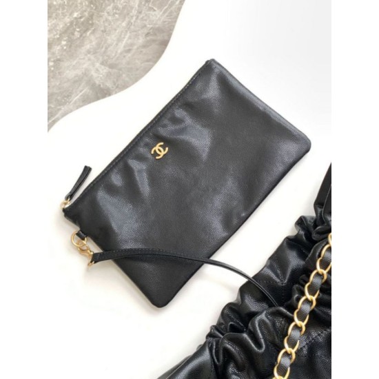 Replica Chanel 22 Large Handbag shiny calfskin AS3260 Black
