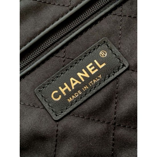 Replica Chanel 22 Large Handbag shiny calfskin AS3260 Black