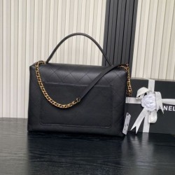 Replica Chanel Maxi Flap Bag With Top Handle AS5543 Black