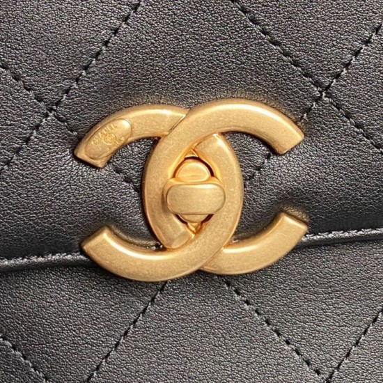 Replica Chanel Maxi Flap Bag With Top Handle AS5543 Black