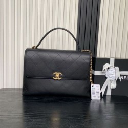 Replica Chanel Maxi Flap Bag With Top Handle AS5543 Black