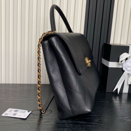 Replica Chanel Maxi Flap Bag With Top Handle AS5543 Black
