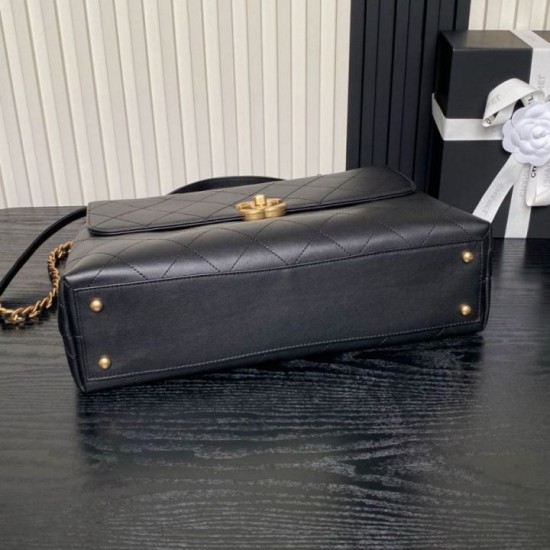 Replica Chanel Maxi Flap Bag With Top Handle AS5543 Black
