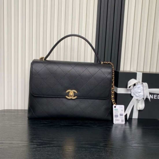 Replica Chanel Maxi Flap Bag With Top Handle AS5543 Black