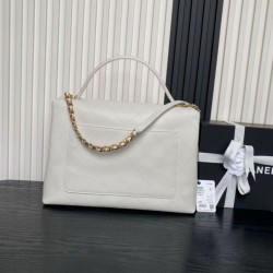 Replica Chanel Maxi Flap Bag With Top Handle AS5543 White