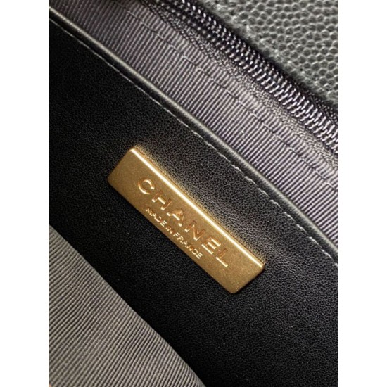Replica Chanel 25B vintage Backpack Grained Calfskin AS5715 Black