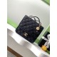 Replica Chanel 25B vintage Backpack Grained Calfskin AS5715 Black