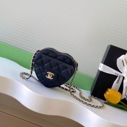 Replica Chanel Heart-Shaped Chain Handbag AP2784 Black
