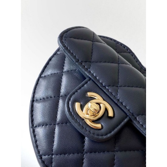 Replica Chanel Heart-Shaped Chain Handbag AP2784 Black
