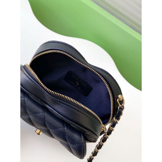 Replica Chanel Heart-Shaped Chain Handbag AP2784 Black