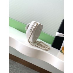 Replica Chanel Heart-Shaped Chain Handbag AP2784 White