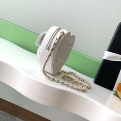 Replica Chanel Heart-Shaped Chain Handbag AP2784 White