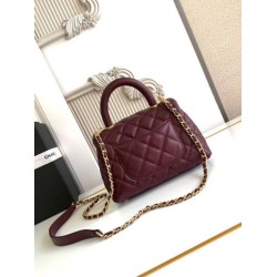Replica Chanel Flap Bag With Top Handle AS2215 Burgundy