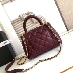 Replica Chanel Flap Bag With Top Handle AS2215 Burgundy Replica Chanel Flap Bag With Top Handle AS2215 Burgundy