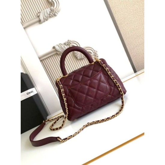 Replica Chanel Flap Bag With Top Handle AS2215 Burgundy