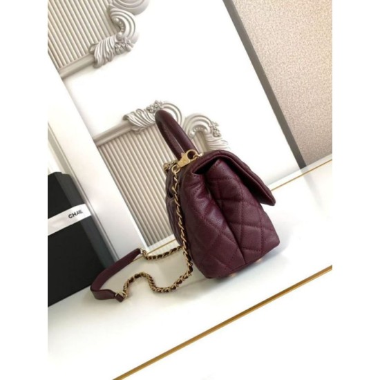 Replica Chanel Flap Bag With Top Handle AS2215 Burgundy