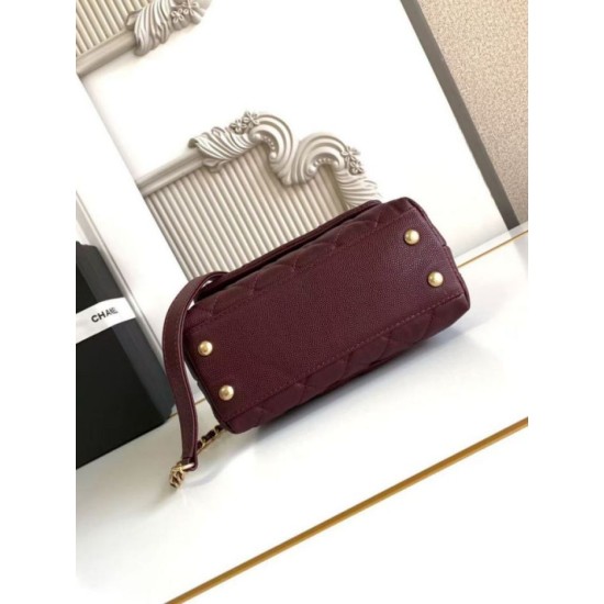 Replica Chanel Flap Bag With Top Handle AS2215 Burgundy