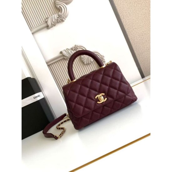 Replica Chanel Flap Bag With Top Handle AS2215 Burgundy
