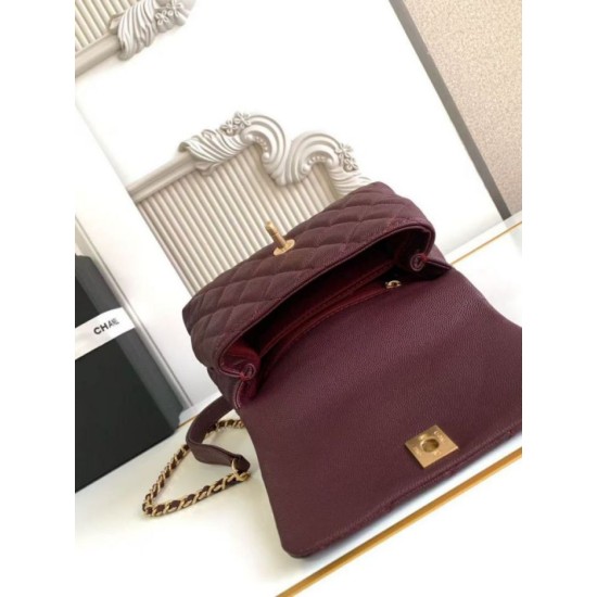 Replica Chanel Flap Bag With Top Handle AS2215 Burgundy