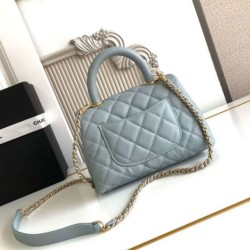 Replica Chanel Flap Bag With Top Handle AS2215 Light Blue