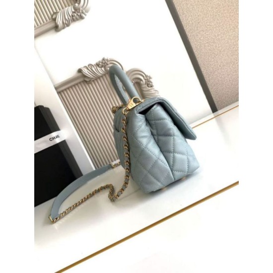Replica Chanel Flap Bag With Top Handle AS2215 Light Blue