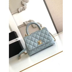 Replica Chanel Flap Bag With Top Handle AS2215 Light Blue