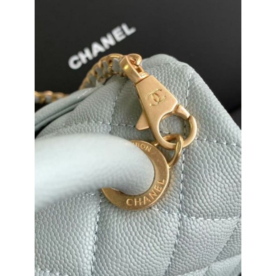 Replica Chanel Flap Bag With Top Handle AS2215 Light Blue