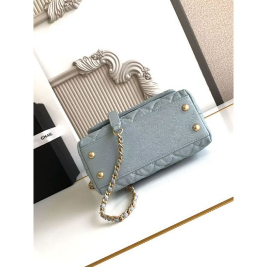 Replica Chanel Flap Bag With Top Handle AS2215 Light Blue