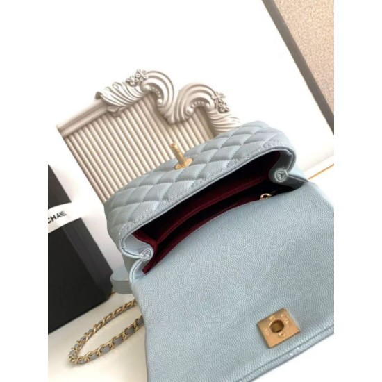 Replica Chanel Flap Bag With Top Handle AS2215 Light Blue