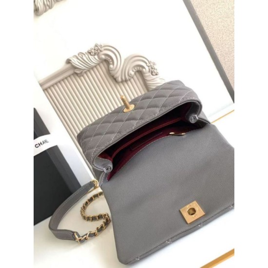Replica Chanel Flap Bag With Top Handle AS2215 Gray