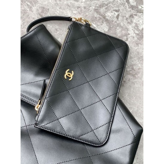 Replica Chanel Maxi Shopping Tote Bag AS5463 Black