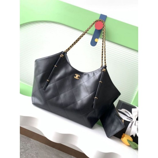 Replica Chanel Maxi Shopping Tote Bag AS5463 Black
