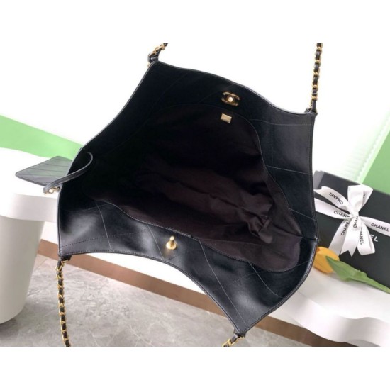 Replica Chanel Maxi Shopping Tote Bag AS5463 Black