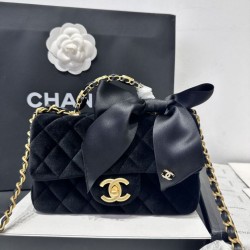 Replica Chanel Mini Flap Bag With Handle AS5875 Black