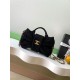 Replica Chanel Mini Bow Bag Velvet-Effect Nylon AS5849 Black