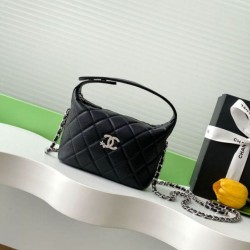 Replica Chanel Quilted Hobo Clutch on Chain Bag AP4850 Black