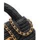 Replica Chanel Kelly Tote Handbag Raffia Black AS4416
