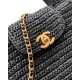 Replica Chanel Kelly Tote Handbag Raffia Black AS4416